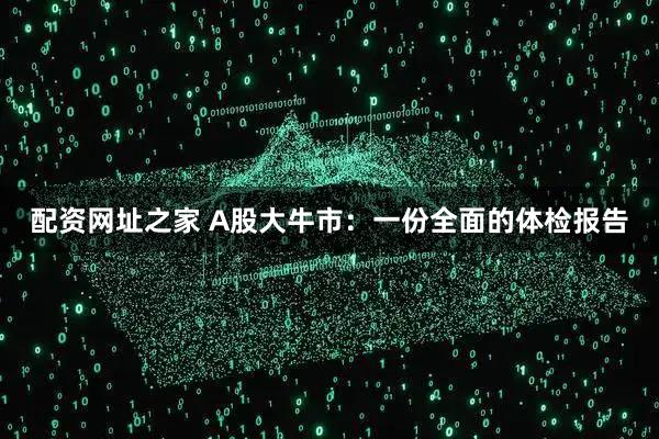 配资网址之家 A股大牛市：一份全面的体检报告